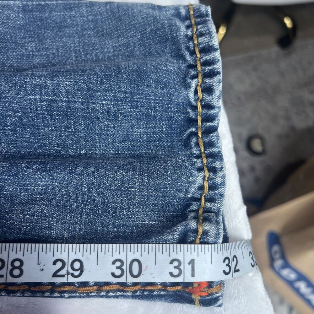 True Religion Billie Mid Rise Straight Jeans Womens 31 Rope Stitch Orange - Picture 12 of 14